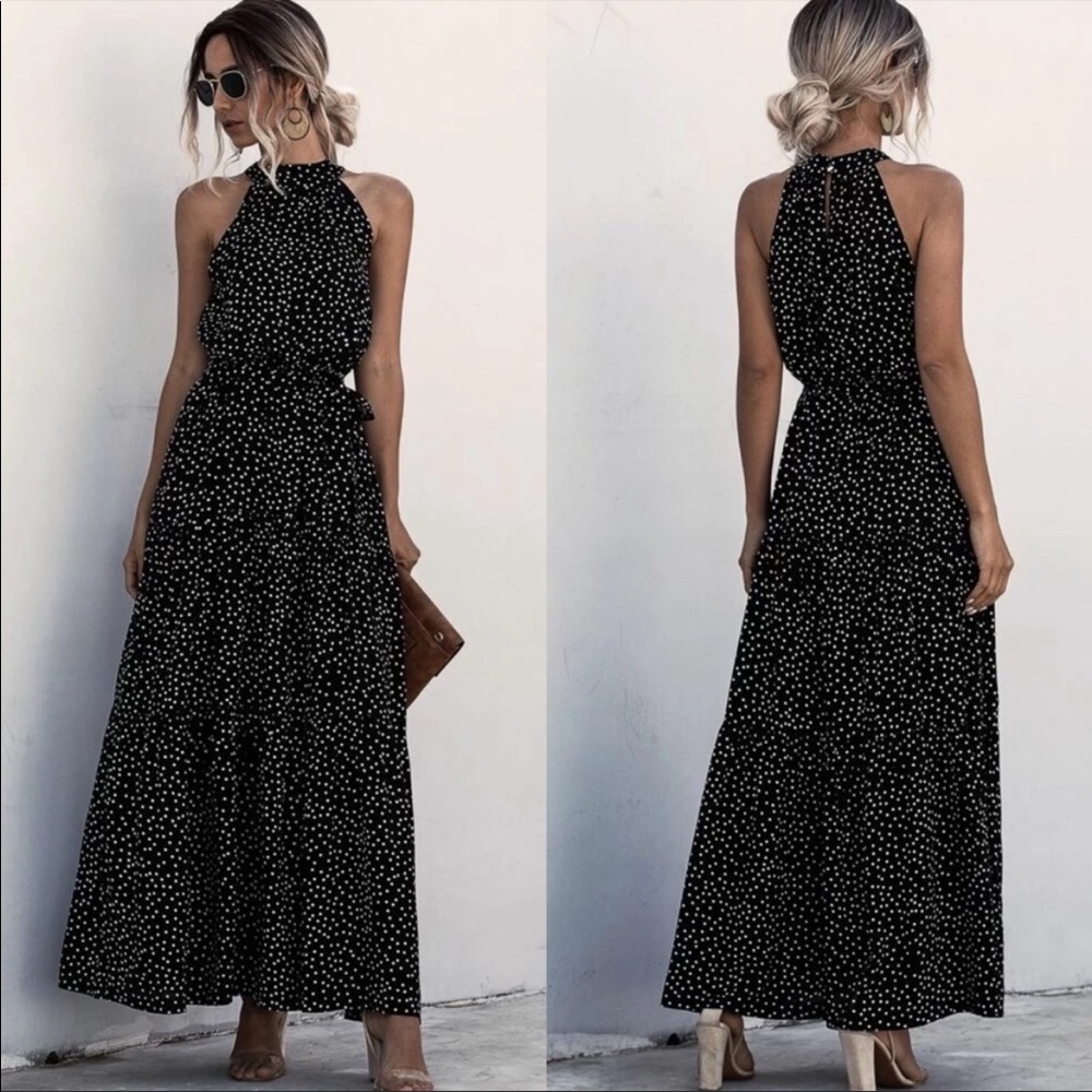 Boho floral halter maxi dress - Picture 9 of 12